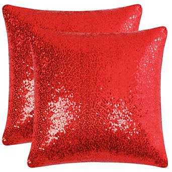 Decorative Square Shiny Sparkling Comfy Sequin Throw Pillow Cover Sofa Couch