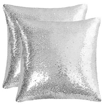 Decorative Square Shiny Sparkling Comfy Sequin Throw Pillow Cover Sofa Couch