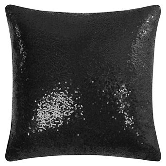 Decorative Square Shiny Sparkling Comfy Sequin Throw Couch Pillow Cover, White