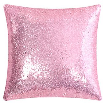 Decorative Square Shiny Sparkling Comfy Sequin Throw Couch Pillow Cover, White