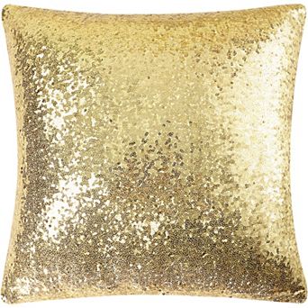 Decorative Square Shiny Sparkling Soft Sequin Throw Pillow Cover Sofa Couch
