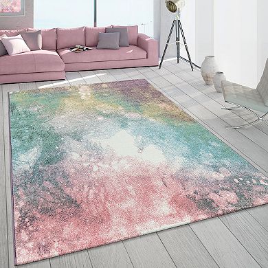 Colorful Area Rug Abstract Artful Design in Multicolor