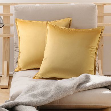 2Pcs Decorative Velvet Throw Pillow Covers Soft Square Cushion Covers 20" x 20"