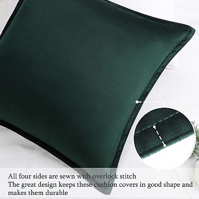 2Pcs Decorative Velvet Throw Pillow Covers Soft Square Cushion Covers 20" x 20"