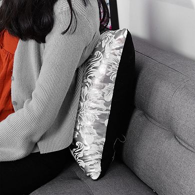 Polyester Bolster Throw Pillow Case Floral Printed 18" x 18"