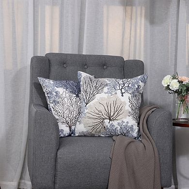 2 Pcs Soft Polyester Coral Printed Throw Pillowcase 18" x 18"