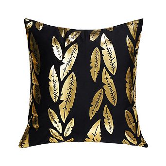 Bronzing Gold Leaves Pattern Throw Pillow Covers Polyster 18" x 18"