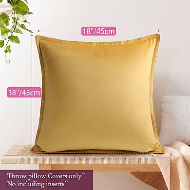 Decorative Velvet Throw Pillow Covers Soft Square Cushion Cover Pillowcase 1Pcs 18" x 18"