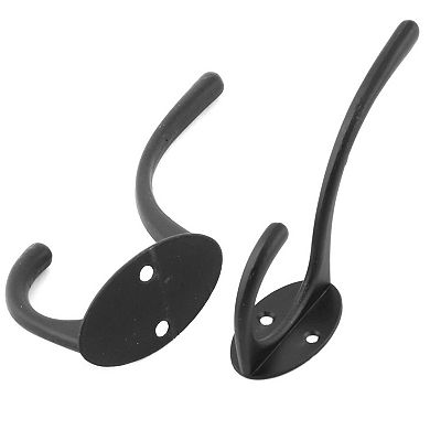 Kitchen Drawer Wall Door Clothes Hat Bag Hanger Hook Holder Black 3 Pcs