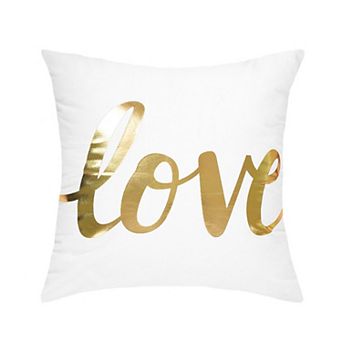 Gold Stamping Soft Square Throw Pillow Covers Set Love Letter
