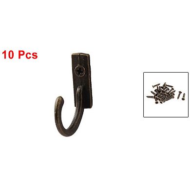 Vintage Style Wall Mounted Towel Scarf Bag Cap Hook Hangers Bronze Tone 10 Pcs