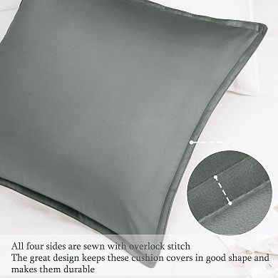 2pcs Decorative Velvet Throw Pillow Covers Soft Square Cushion Covers 16" X 16"