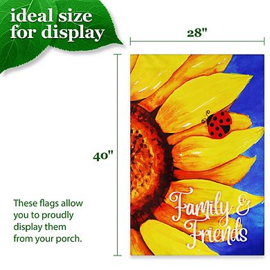 G128 Garden Flag Summer Decoration Family & Friends Sunflower 28"x40"