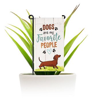G128 Mini Garden Flag Pet Decoration Dogs are My Favorite People 4"x8" Blockout