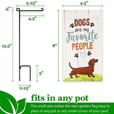 G128 Mini Garden Flag Pet Decoration Dogs are My Favorite People 4"x8" Blockout