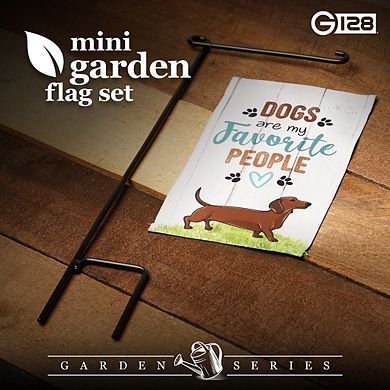G128 Garden Flag Pet Decoration Dogs are My Favorite People 4"x8"