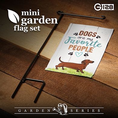 G128 Mini Garden Flag Pet Decoration Dogs are My Favorite People 4"x8" Blockout