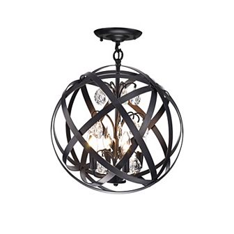 Greenville Signature Semi-Flush 4-Light Globe Chandelier for Dining/Living Room, Bedroom, Entryway