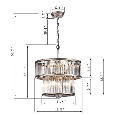 Greenville Signature 8-Light Tiered Chandelier for Dining/Living Room, Office, Bedroom