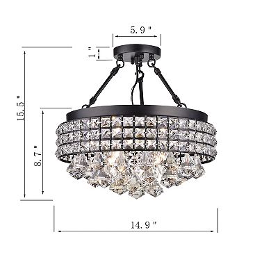 Greenville Signature 4-Light Chandelier Style Drum Semi Flush Mount