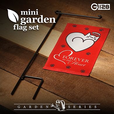 G128 Mini Garden Flag Pet Decoration Forever in My Heart Cozy Cat Memorial 4"x8" Blockout