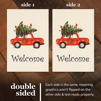 G128 Garden Flag Christmas Decoration Christmas Tree on Car 12"x18"