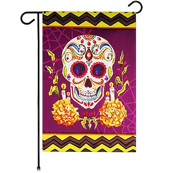 G128 Garden Flag Day of the Dead Sugar Skull 12"x18"