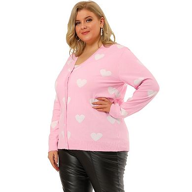 Women's Plus Size Long Sleeve Lightweight V Neck Cardigan Sweater