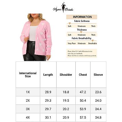 Women's Plus Size Long Sleeve Lightweight V Neck Cardigan Sweater