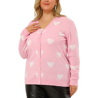 Women's Plus Size Long Sleeve Lightweight V Neck Cardigan Sweater