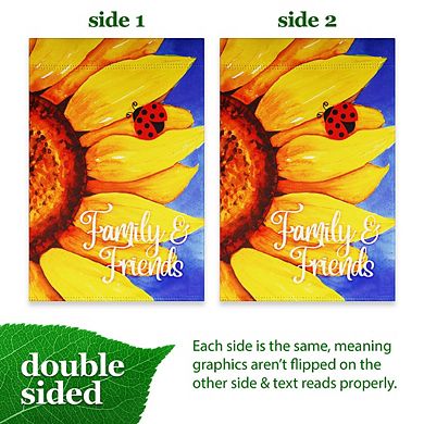 G128 Garden Flag Summer Decoration Family & Friends Sunflowers 12"x18"