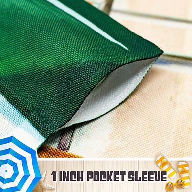 G128 Garden Flag Summer Decoration Beach Summer with Chairs & Umbrella 12"x18"