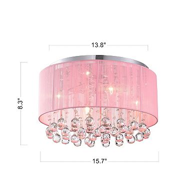 Greenville Signature 4-Light Drum Flush Mount for Dining/Living Room, Bedroom, Entryway