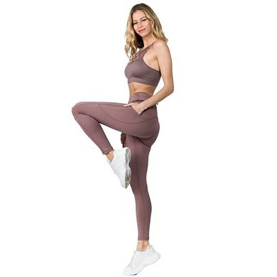 Women's High-Waist Leggings with Pockets for Work Outs, Yoga Ankle-Length Activewear