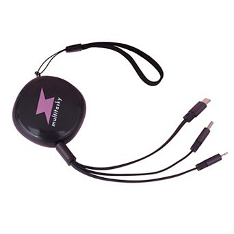 Retractable 3-Port USB Keychain Charger