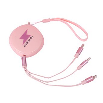 Retractable 3-Port USB Keychain Charger