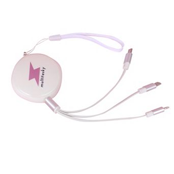 Retractable 3-Port USB Keychain Charger