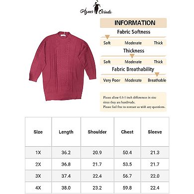 Plus Size Sweater Dress For Women Long Sleeve Knit Pullover Short Sweater Dresses