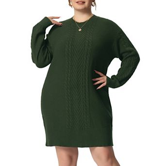 Plus Size Sweater Dress for Women Long Sleeve Knit Pullover Short Sweater Dresses