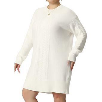 Plus Size Sweater Dress For Women Long Sleeve Knit Pullover Short Sweater Dresses
