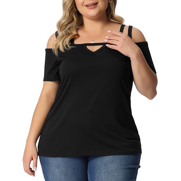 Cold shoulder short sleeve tops best sale