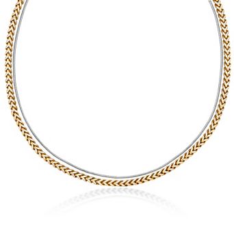 LYNX Stainless Steel Multistrand Layered Chain Necklace