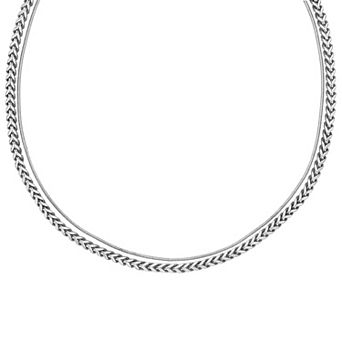 LYNX Stainless Steel Multistrand Layered Chain Necklace