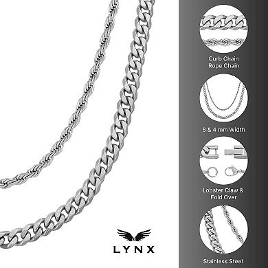 LYNX Stainless Steel Multistrand Layered Chain Necklace