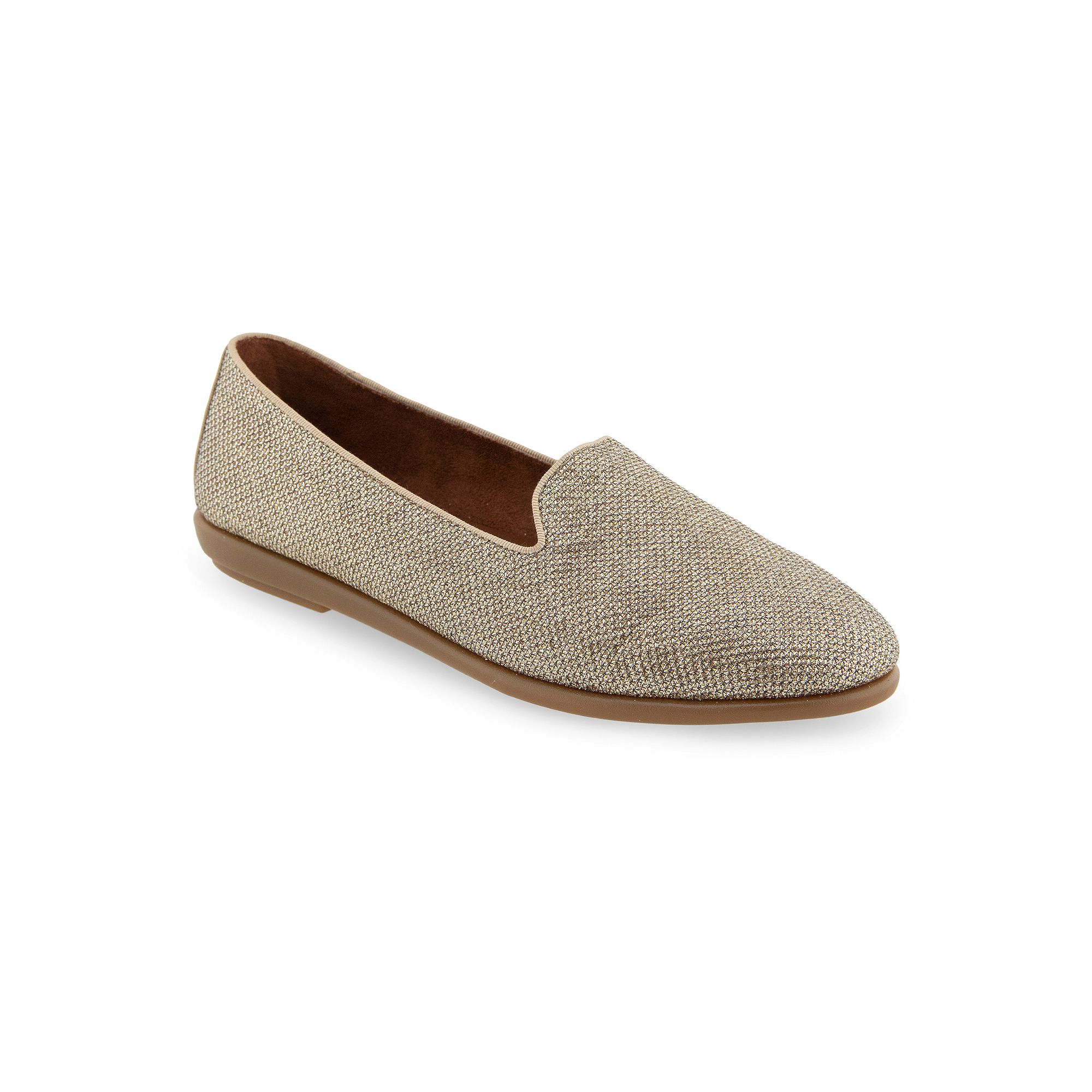 Aerosoles Betunia Womens Loafers, Size: 8 Wide, Soft Gold Grey Fab