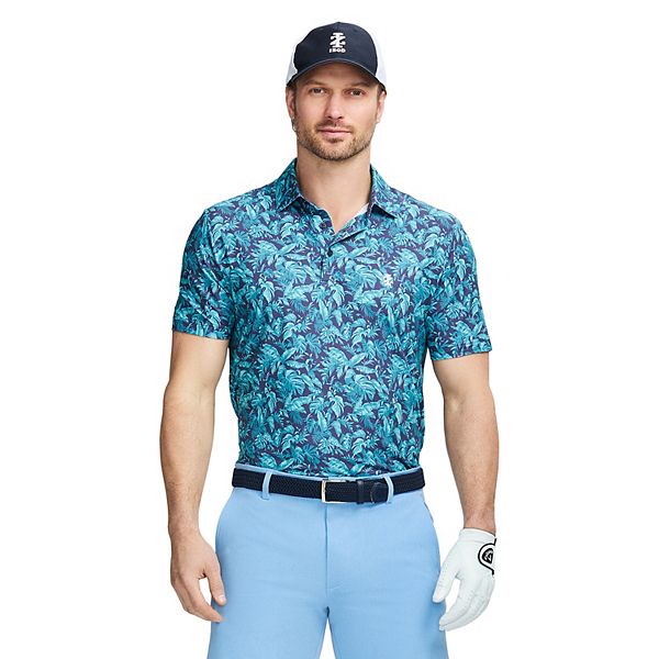 Men's IZOD Swingflex Elite Golf Short Sleeve Polo - Med Blue Palm (XXL)