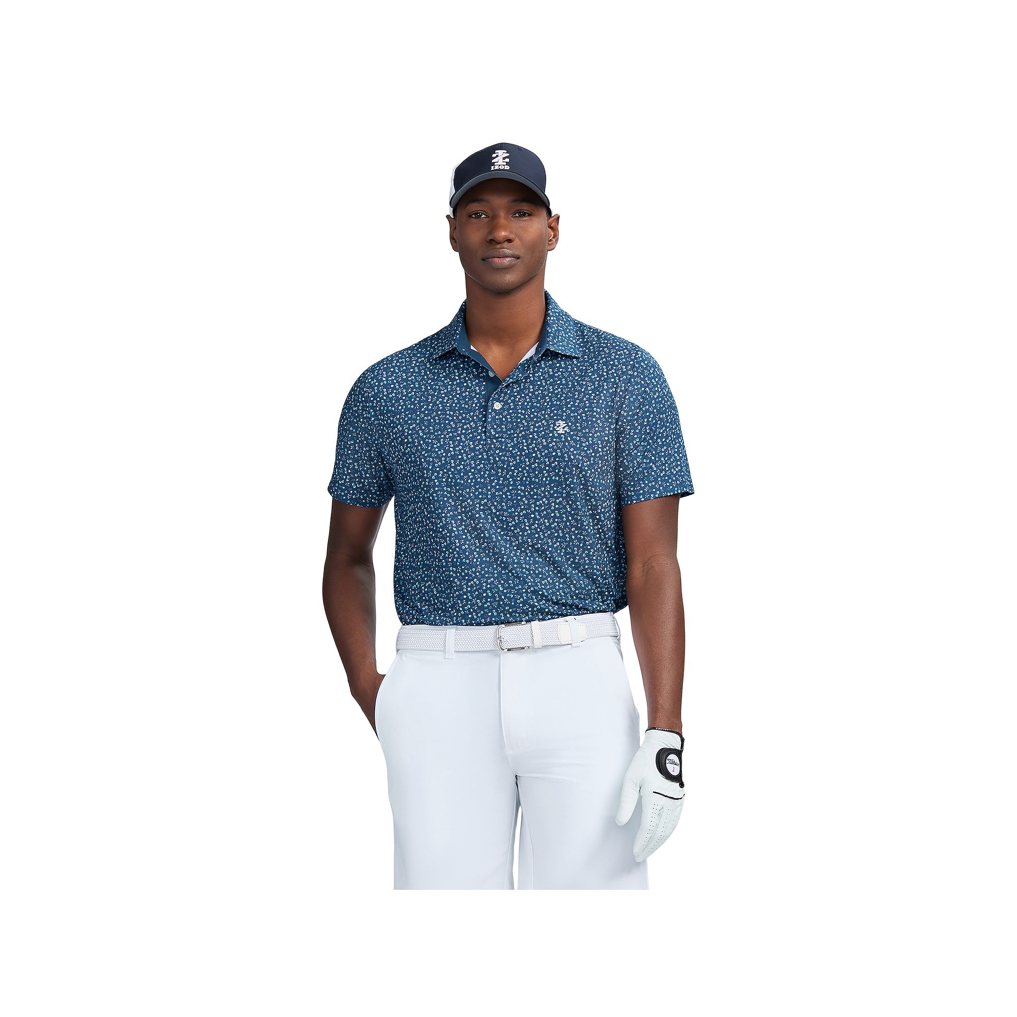 Mens IZOD Swingflex Elite Golf Short Sleeve Polo, Size: Medium, Blue Flowe