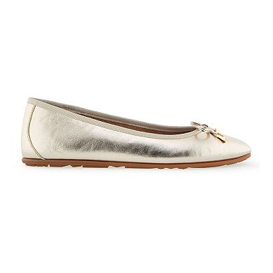 Aerosoles Pia Women's Metallic Leather Ballet Flats