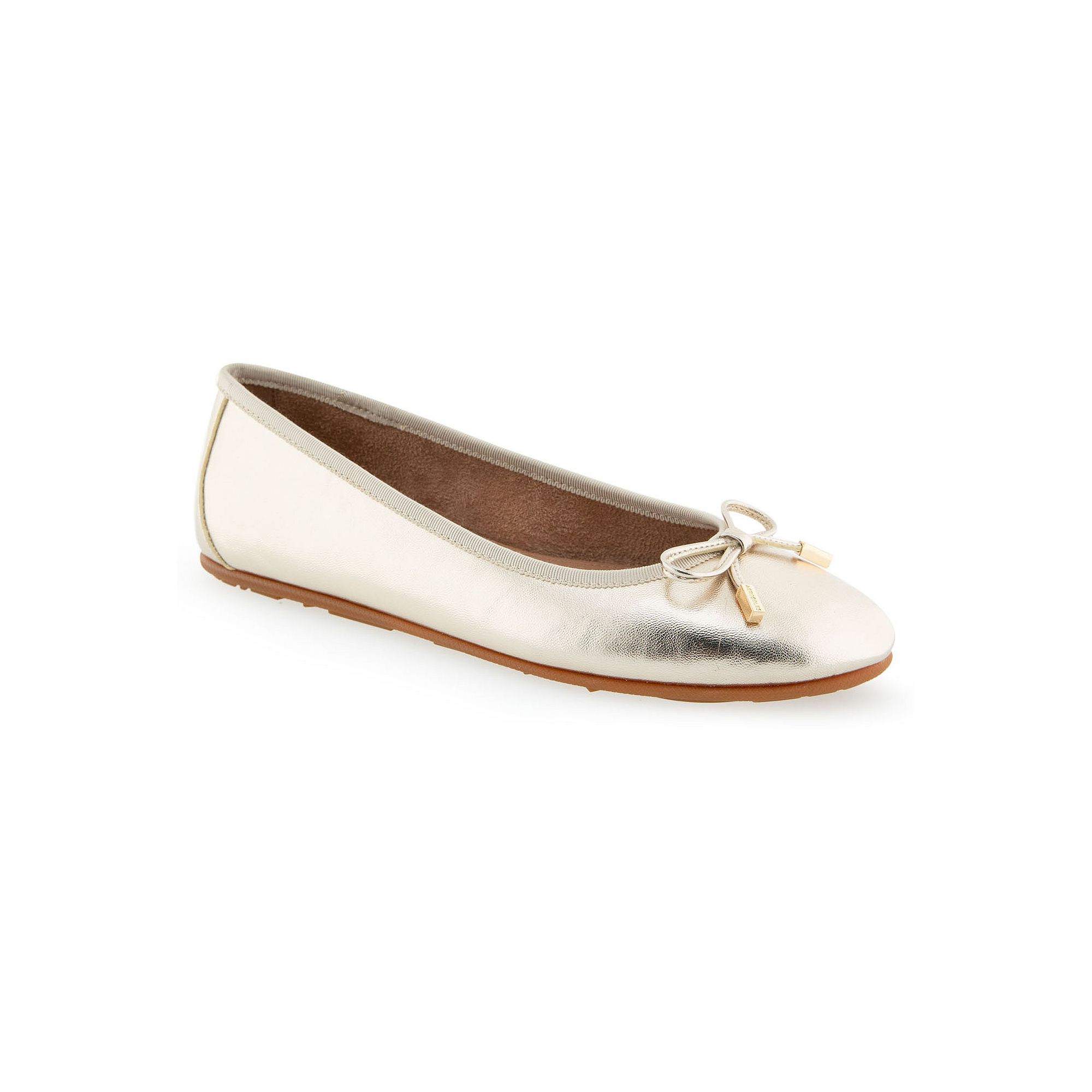 Aerosoles Pia Womens Metallic Leather Ballet Flats, Size: 5, Soft Gold