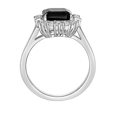 Gemminded Sterling Silver Onyx & Lab-Created White Sapphire Ring